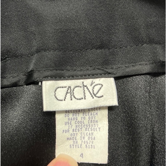 Vintage Cache Black Soft Zip Mini Skirt Size 4 Polyester Spandex Made In USA EUC - Picture 5 of 7